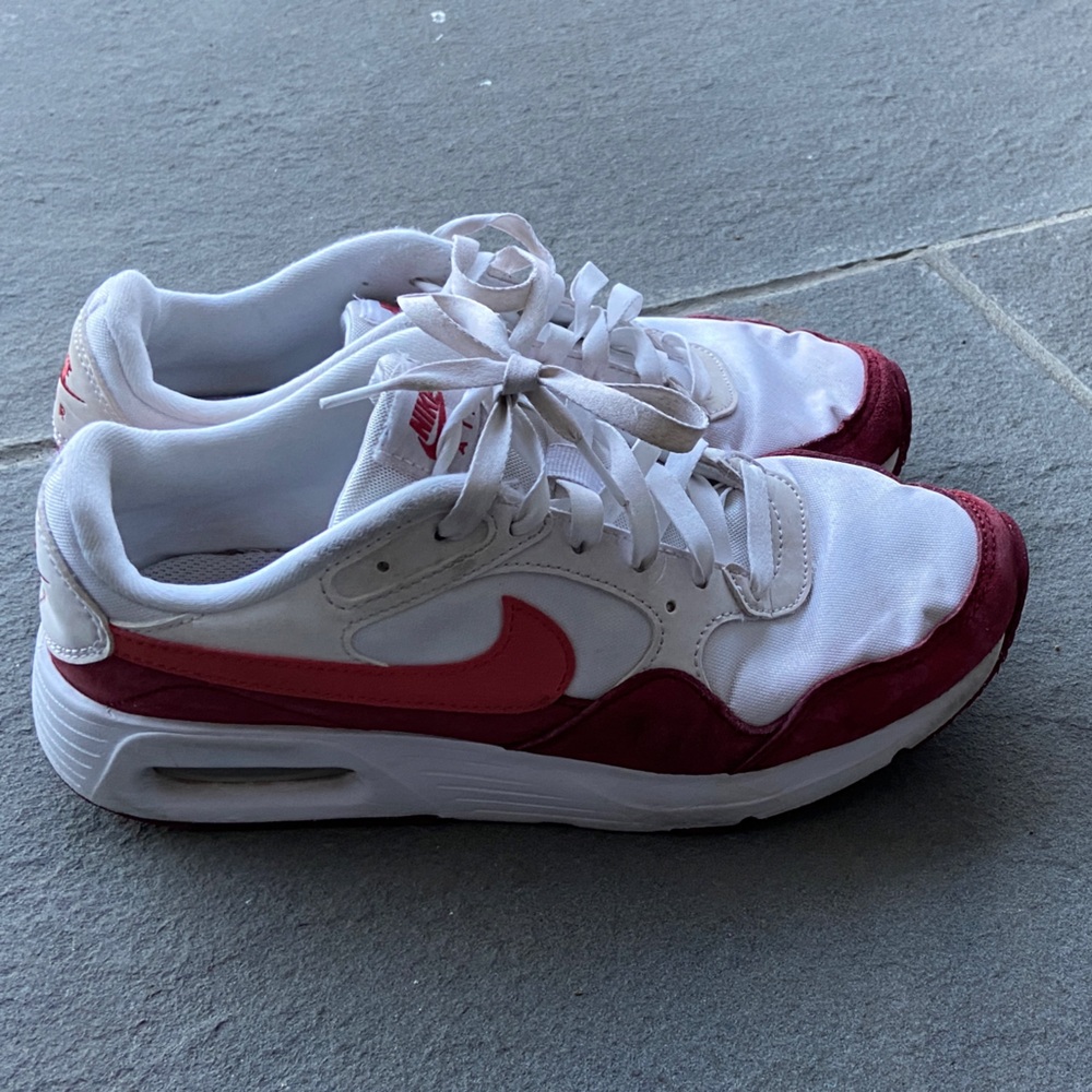 Nike Air Max SC White Black Red Athletic Shoes FJ3242-100 Women's Size 7.5